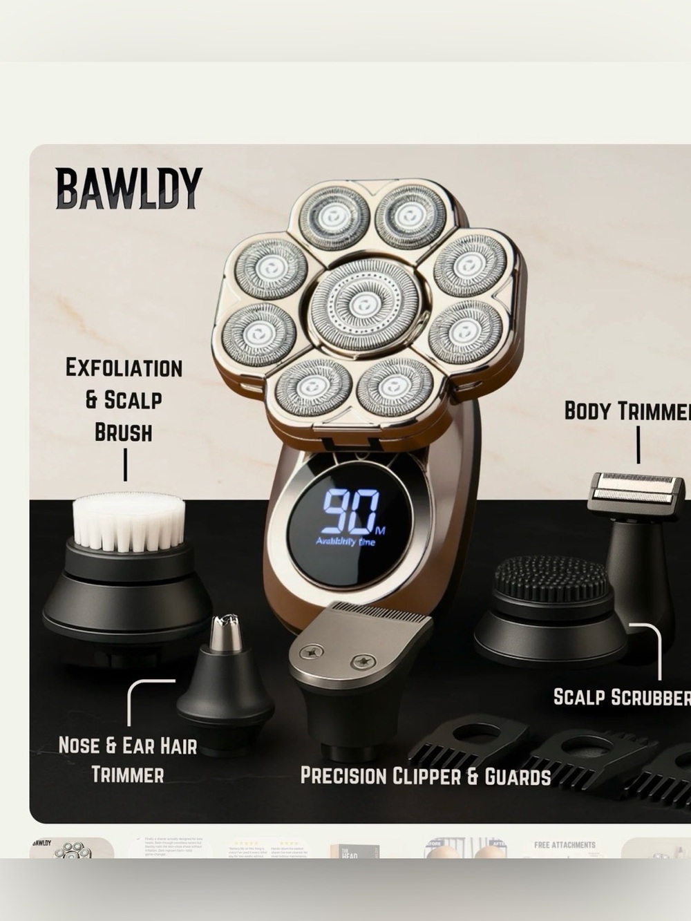 Bawldy’s Men Electric Shaver in Bronze